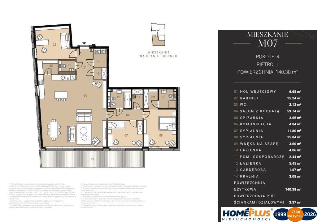 0%, deweloperski apartament - Górny Mokotów